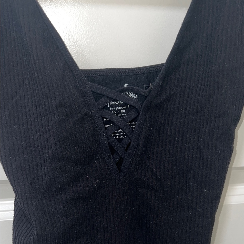 Free People Black Textured Fabric